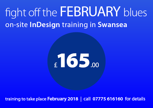 InDesign training Swansea January 2108 offer